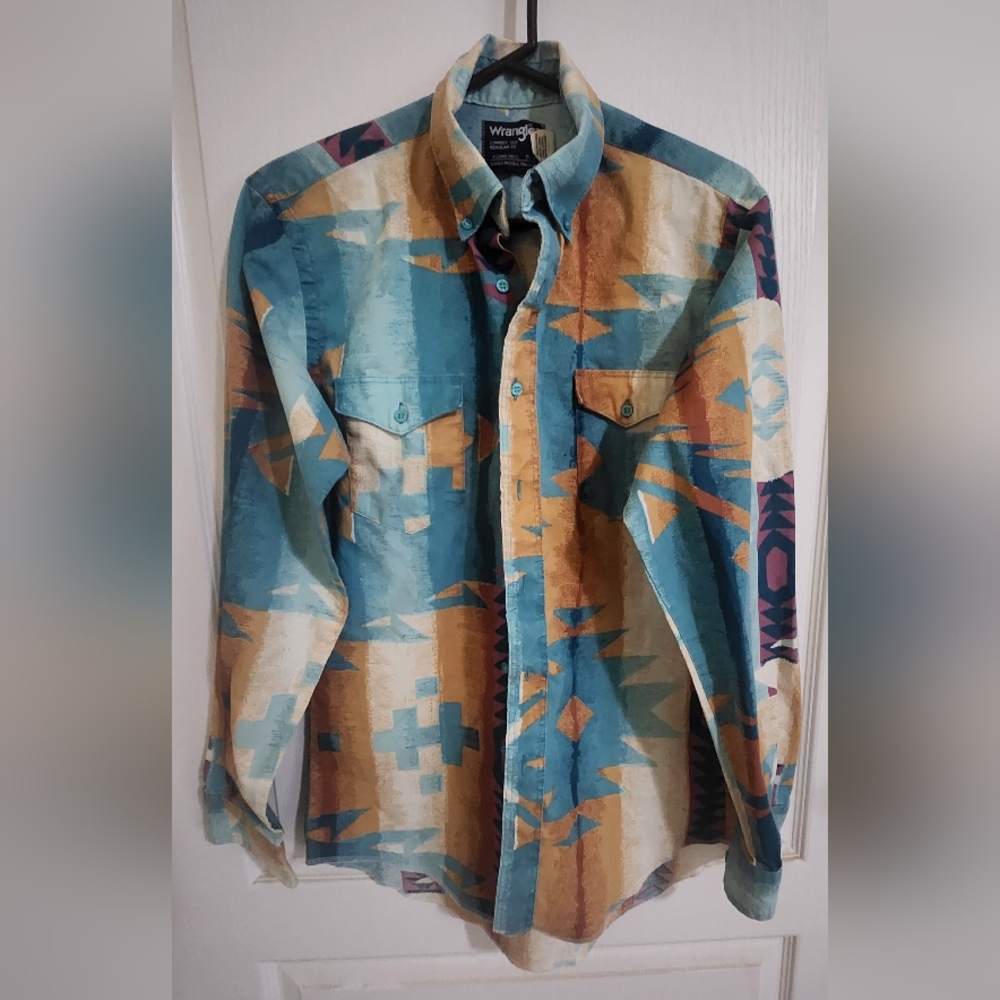 Vintage Wrangler Aztec Button Down